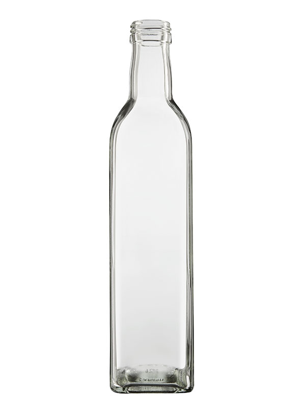Vitrea Empty Glass Bottles Maraska 500ml, SCREW, SET OF 12 SQUARE 